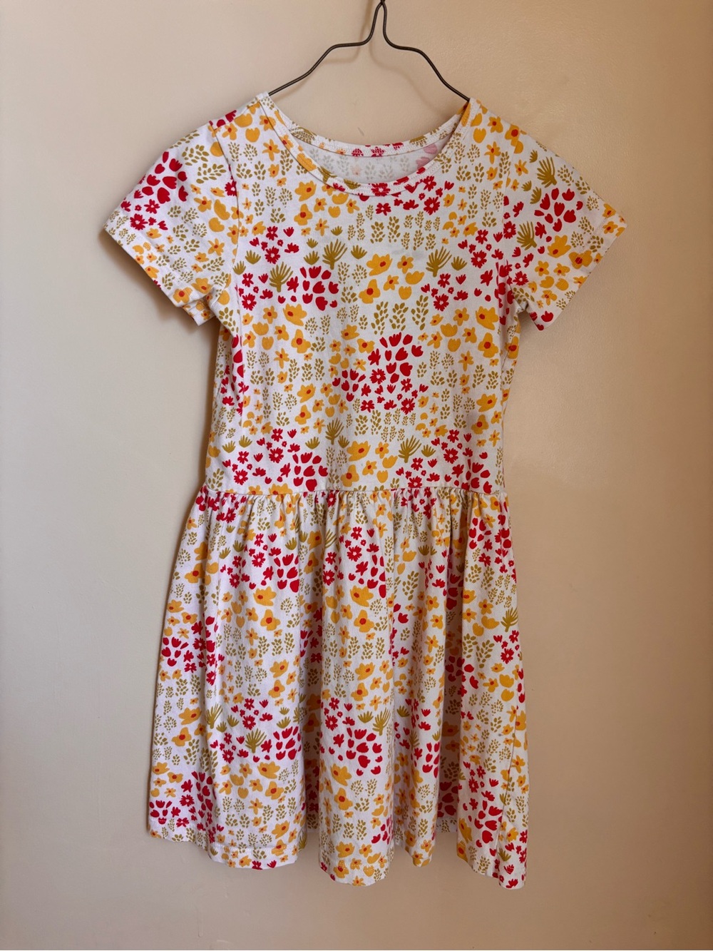 Kids Floral Short-Sleeve Cotton Dress Winter Water Factory Organic Cotton Size 6